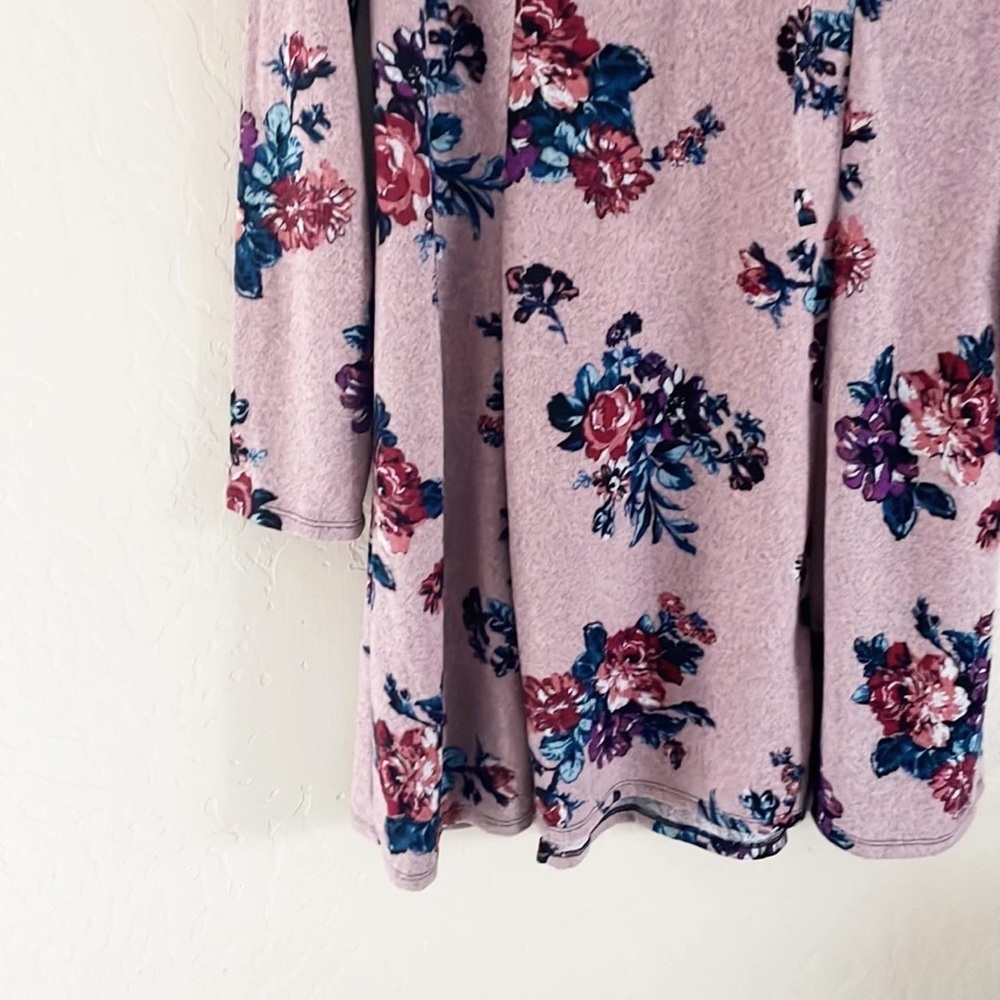 🌿Final Sale Eyeshadow Floral Soft Knit Sweater Dress - Picture 3 of 9